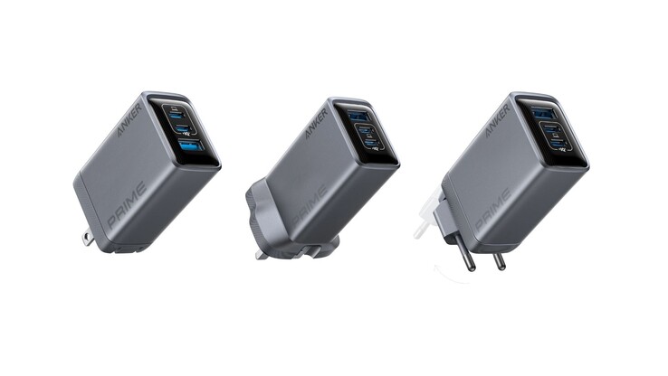 Les versions américaine et britannique du chargeur sont dotées de broches pliables, tandis que la version européenne se plie différemment. (Source de l'image : Anker)