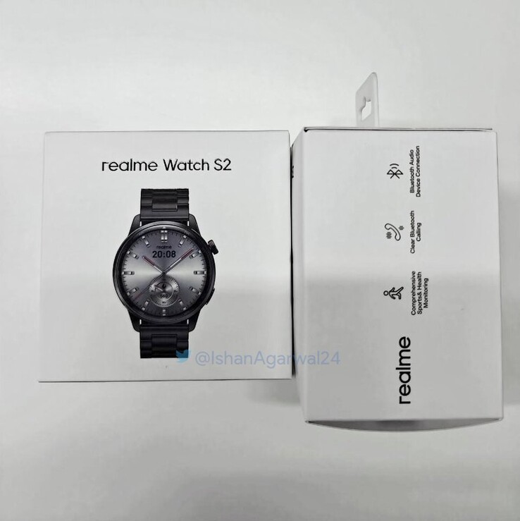 La boîte de la présumée Realme Watch S2. (Source : Ishan Agarwal via Twitter/X)