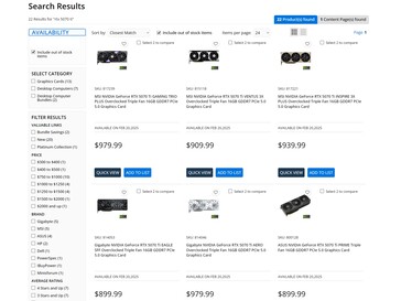 Les prix de la RTX 5070 Ti de Micro Center sont indiqués (Source de l'image : Capture d'écran, Micro Center)