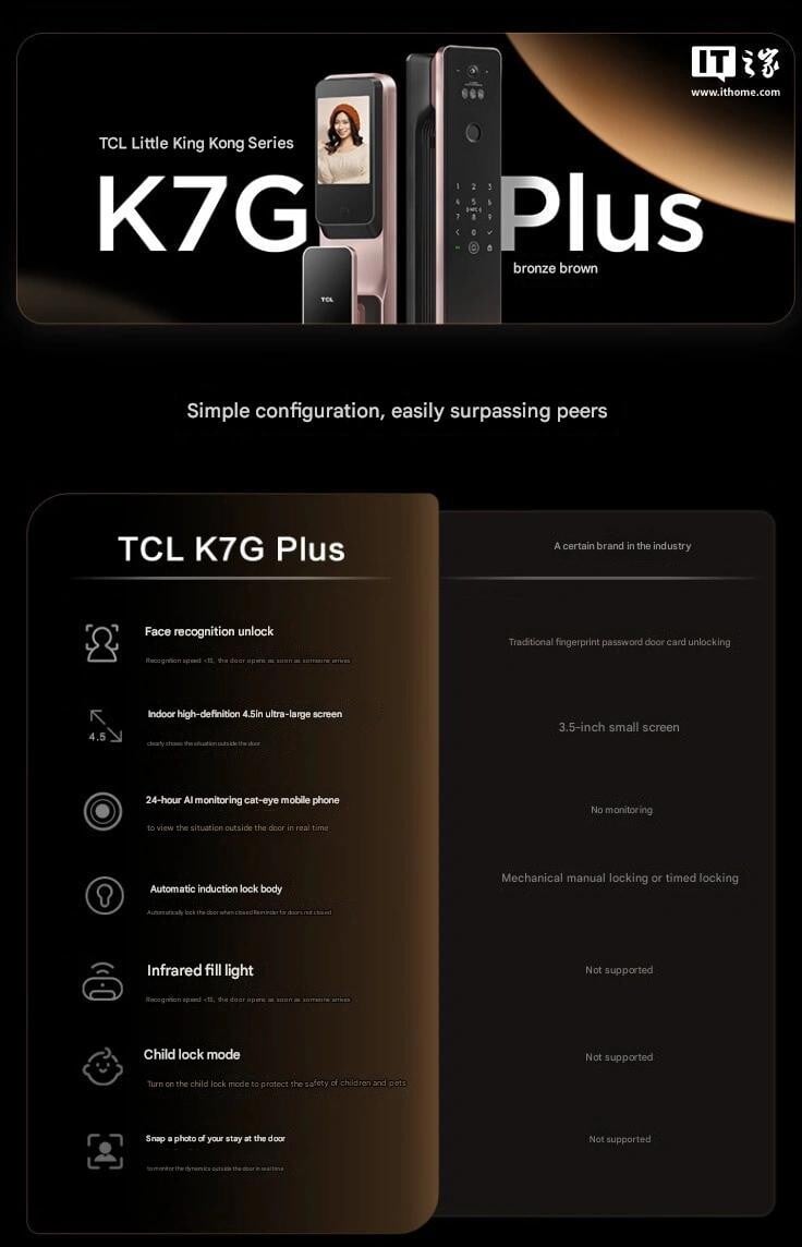 Le TCL K7G Plus Bronze Brown est arrivé en Chine. (Source de l'image : IT Home via Google Translate)