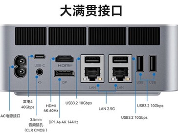 De nombreuses connexions sont disponibles (Source de l'image : Beelink)