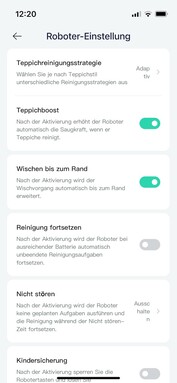 L'application Xiaomi Home permet de régler diverses options pour l'aspirateur et le robot laveur. (Source de l'image : Notebookcheck)