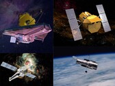 Les télescopes spatiaux JWST, Hubble, Chandra et Swift (Source de l'image : NASA ; édité)
