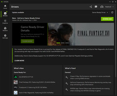 Nvidia GeForce Game Ready Driver 561.09 notes de mise à jour dans l&#039;application Nvidia (Image source : Own)