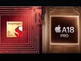 Applel'A18 Pro de Qualcomm et le Snapdragon 8 Gen 4 sont prêts à réchauffer l'arène des SoC pour smartphones. (Source de l'image : Apple, Qualcomm avec modifications)