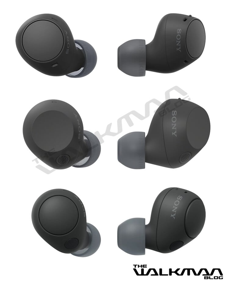 Comparaison des modèles WF-C510, WF-C710N et WF-C700N, de haut en bas (Source de l'image : via The Walkman Blog)