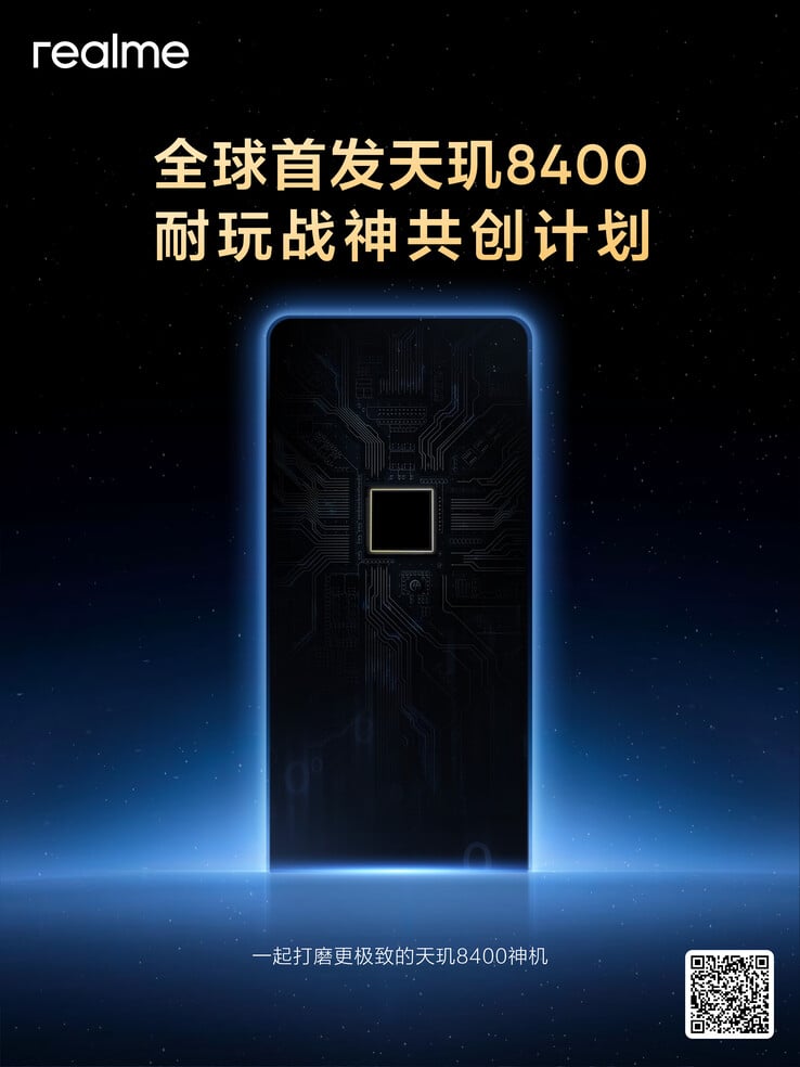 Le tout premier teaser du Dimensity 8400 de Realme. (Source : Realme via Weibo)