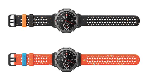 L'Amazfit T-Rex 3 est disponible en Onyx et Lava avec, en option, des sangles recyclées de couleurs assorties. (Source de l'image : Amazfit)