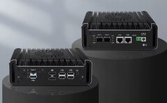 Le mini PC Topton X4H-XL dispose de deux ports optiques 10 gigabits SFP+. (Source de l&#039;image : Liliputing)