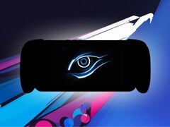 Silhouette d'un ordinateur de poche avec le logo de Gigabyte. (Source de l'image : Gigabyte - édité)