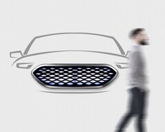 La grille de la voiture intelligente peut être formée pour afficher du texte ou des images (Source : Intops)