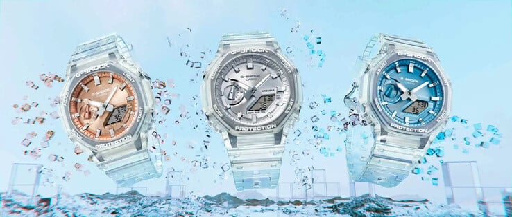 De gauche à droite : Les montres GA-2100BM-7A5, GA-2100BM-7A8 et Casio GA-2100BM-7A2. (Source de l'image : Casio)