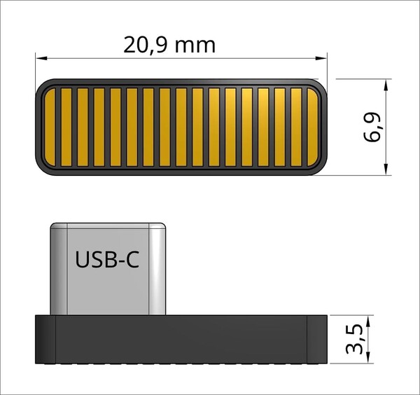 SoundSlide se branche sur le port USB-C d'un ordinateur. (Source de l'image : SoundSlide)