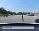 Test de sécurité du modèle Y avec un mannequin de la taille d'un enfant (image : Euro NCAP)