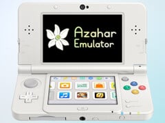 Emulateur Nintendo 3DS Logo Azahar sur l&#039;écran de la console 3DS