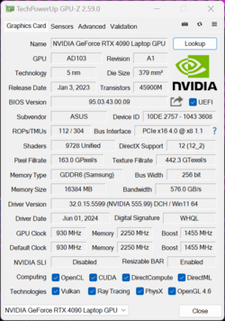 GPU-Z GeForce Ordinateur portable RTX 4090