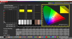 CalMAN ColorChecker (profil : P3 : espace colorimétrique cible : P3)