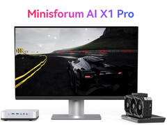 Le Minisforum AI X1 Pro dispose de deux ports USB4 et d&#039;un port OCuLink (Image source : Minisforum - edited)