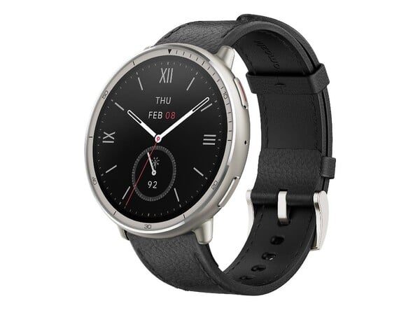 L'Amazfit Active 2 Premium Edition est doté d'une protection en verre saphir et de bracelets en cuir. (Source de l'image : Amazfit)