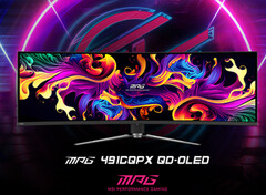 Le MPG 491CQPX est l&#039;un des nombreux moniteurs de jeu QD-OLED annoncés par MSI cet été. (Source de l&#039;image : MSI)