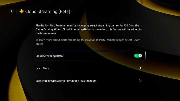 Le Cloud Streaming (Beta) est actuellement une option coûteuse pour le PlayStation Portal. (Source de l'image : Sony)