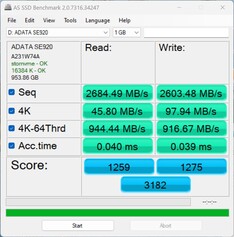 Vérification des performances avec l'ADATA SE920 via USB4