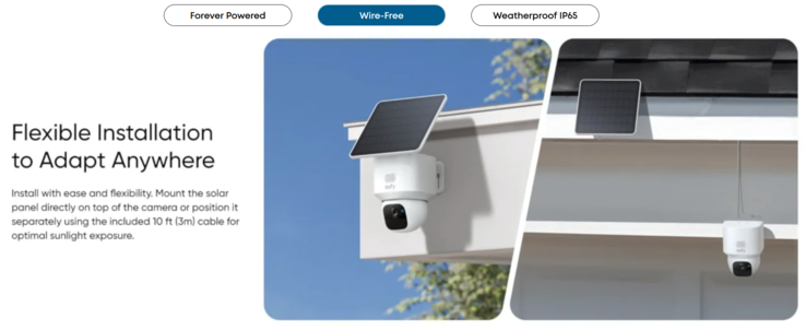 Il n'est pas nécessaire de placer le panneau solaire directement sur l'appareil photo. (Source de l'image : Anker)