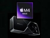 Applele M4 Max de Nvidia échange des coups avec le GPU de bureau RTX 4070 dans le benchmark Blender. (Source de l'image : Apple, Nvidia)