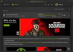 Nvidia GeForce Game Ready Driver 546.01 downloading update in GeForce Experience (Source : Own)