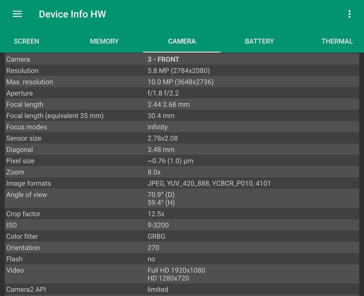 Le Sony IMX564. (Source de l'image : Notebookcheck)