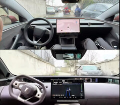 Le système de conduite autonome de Huawei fait ses preuves face à la Tesla FSD (Image source : FSD in China/YT)