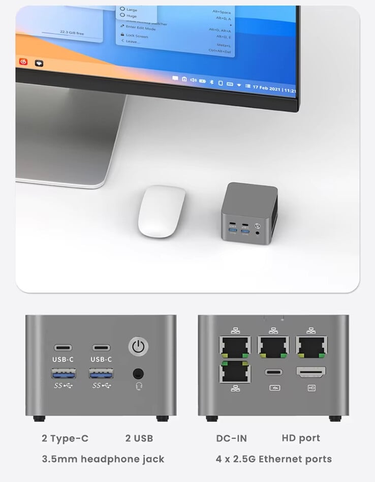 Ports de connectivité du mini PC (Source de l'image : Topton)