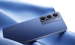 Le Realme P3x 5G présente un design moderne avec un cadre plat et un dos texturé en cuir en option. (Source de l&#039;image : Realme)