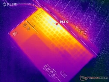 L'air chaud s'échappe vers le haut en direction de l'avant de l'écran