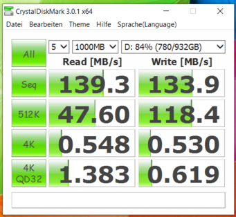 HP Pavilion Gaming 15 - CrystalDiskMark 3: Seagate Barracuda Pro HDD.