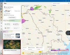 Microsoft Weather avec des publicités en Roumanie (Source d&#039;image : Own)