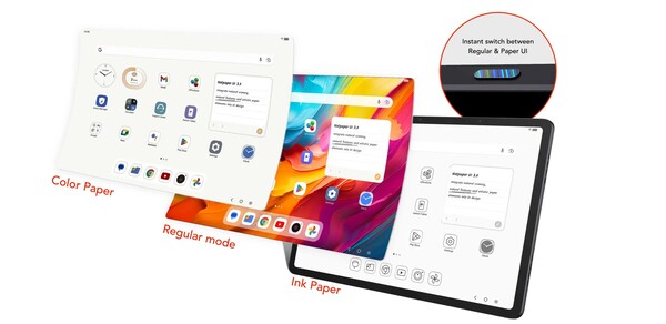 Le TCL NXTPAPER 14 dispose de trois modes d'affichage. (Source de l'image : TCL)