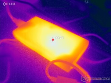 L'adaptateur CA atteint plus de 55°C lorsque les charges sont élevées