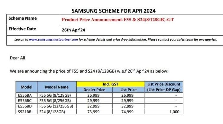 ...et son prétendu système de tarification. (Source : Samsung)