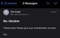 Message de Tim Cook à une employée de Apple concernant sa grand-mère. (Source de l&#039;image : Twitter)