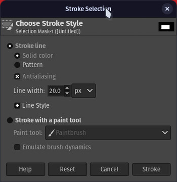 L'ancienne fenêtre de sélection des traits de GIMP avait des options imbriquées et cachées dans des sous-menus, ce qui rendait difficile de trouver les fonctions dont vous aviez besoin. (Source de l'image : Julian van der Merwe / Notebookcheck)