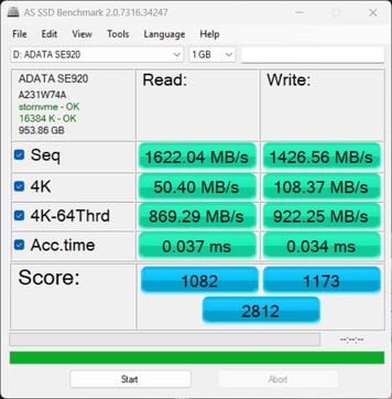 Vérification des performances avec l'ADATA SE920 via USB4