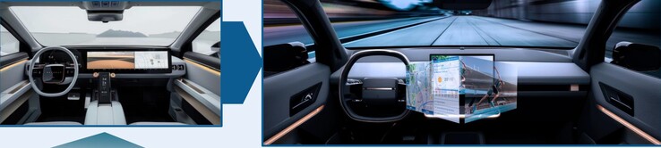 Le moniteur JDI Dual Touch 2VD élimine les affichages dangereux placés devant les passagers, ce qui permet d'optimiser le placement des airbags à l'intérieur d'un véhicule. (Source de l'image : JDI)