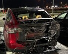 Véhicules endommagés chez un concessionnaire Tesla de Salem. Arrestation d'un suspect d'incendie criminel (Image source : Salem Police Department)