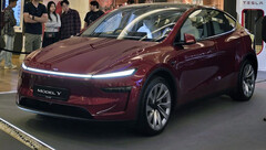 La nouvelle Tesla Model Y en couleur Ultra Red (Image source : Sawyer Merritt/X)