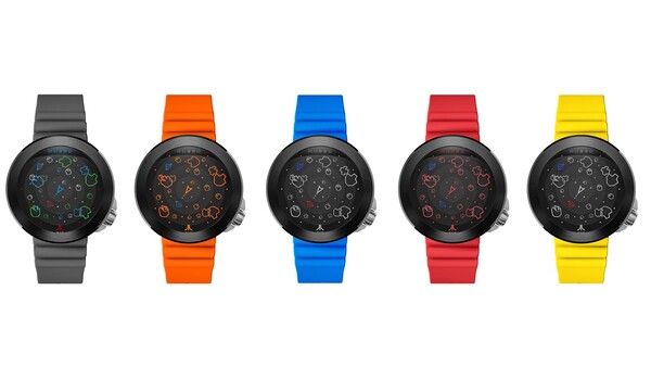 La montre Atari Asteroids 45th anniversary est disponible en cinq couleurs. (Source de l'image : Nubeo)