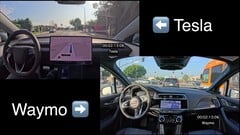 Tesla FSD 13 vs Waymo drive (Image source : WholeMars/YT)