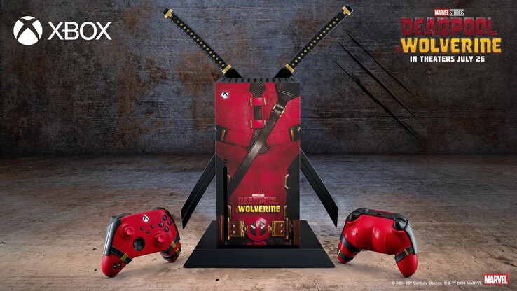 Microsoft offre l'édition limitée des manettes Deadpool x Xbox ainsi qu'une Xbox personnalisée en guise de premier prix. (Source : Microsoft)