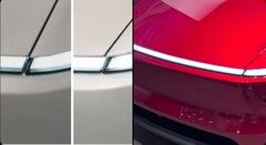 La barre lumineuse de la nouvelle Model Y et les interstices du capot peuvent sembler mal alignés (Source de l&#039;image : ProjectRCC)