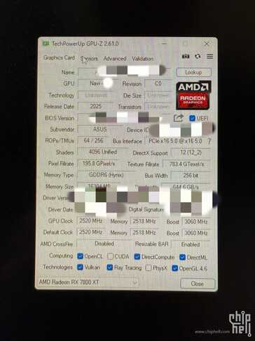 Spécifications de la Radeon RX 9070 XT d'AMD (source de l'image:X)